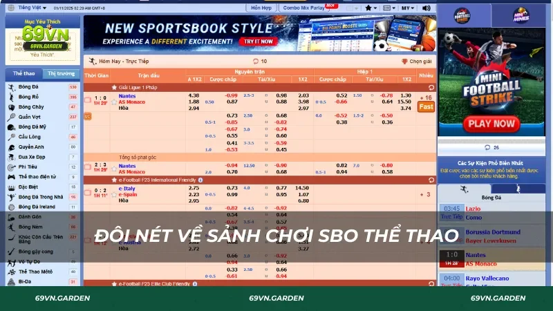 Đôi nét về sảnh chơi SBO thể thao