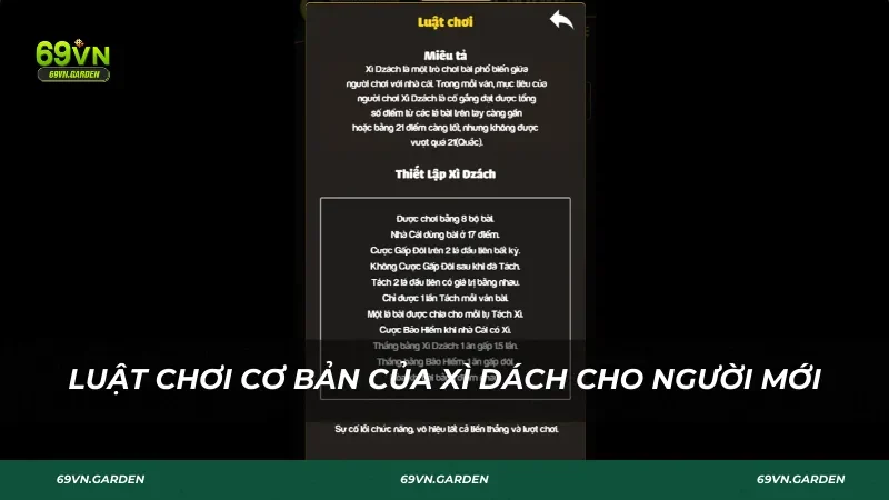 Luật chơi cơ bản của Xì Dách