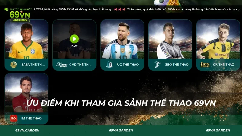 Ưu điểm tham gia cá cược thể thao 69VN