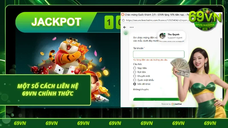 Liên hệ 69VN qua kênh chính thức để được hỗ trợ